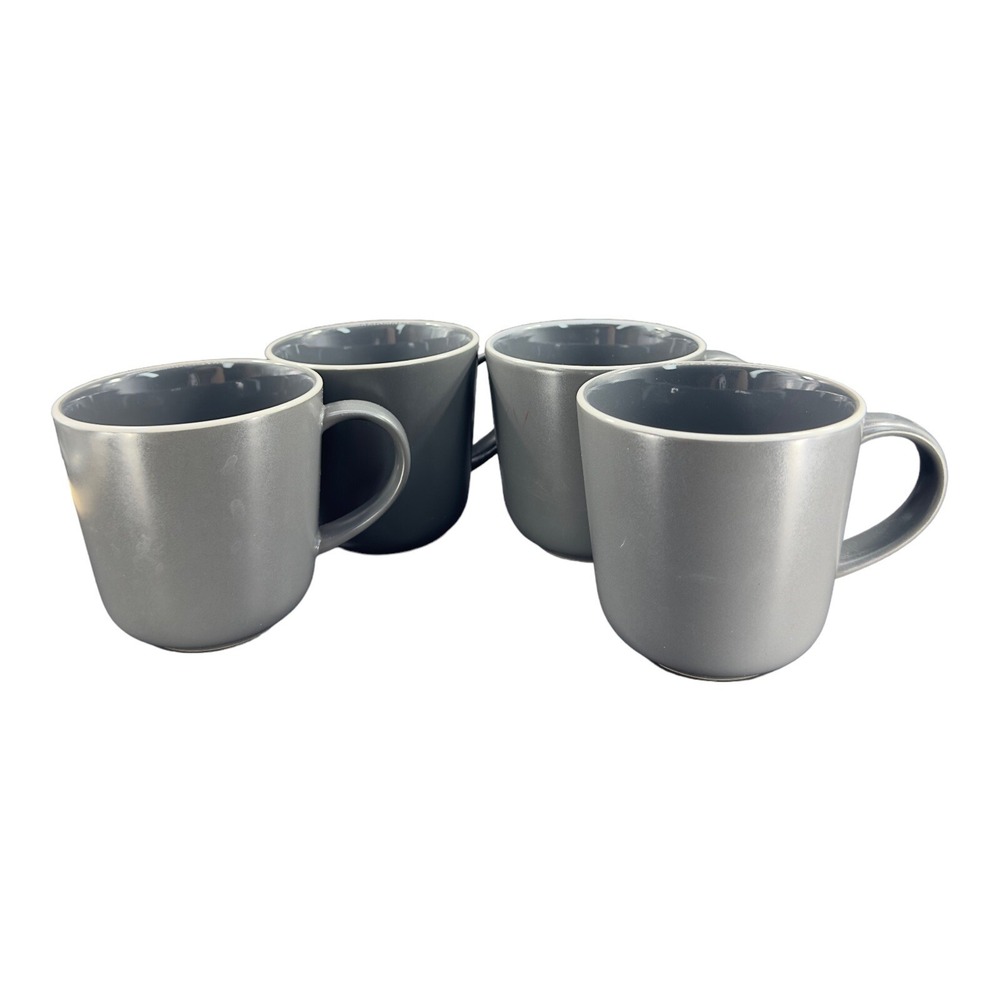 Gordon Ramsay Royal Doulton Bread Street Kitchen Slate Grey Mugs Set 4 Mugs